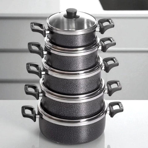 Panelas de Alumínio com Tampa de vidro 5 pecas