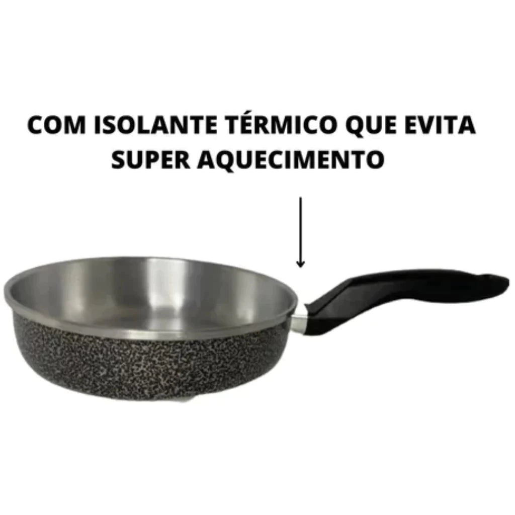 Jogo de Panelas Frigideira Caneco Caçarola Alumínio Resistente 5 peças