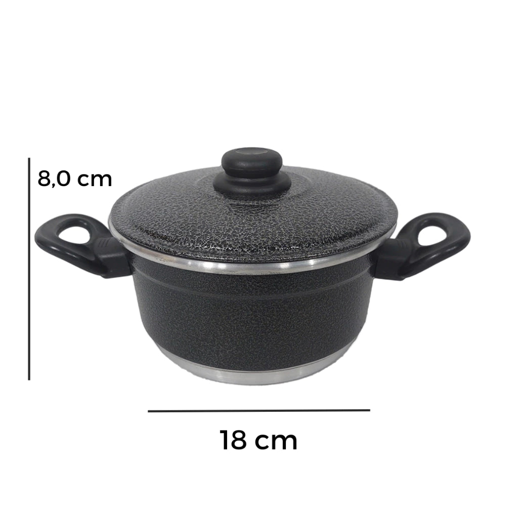 Jogo de Panelas 6 peças com Leiteira Alumínio com Tampa de Aluminio