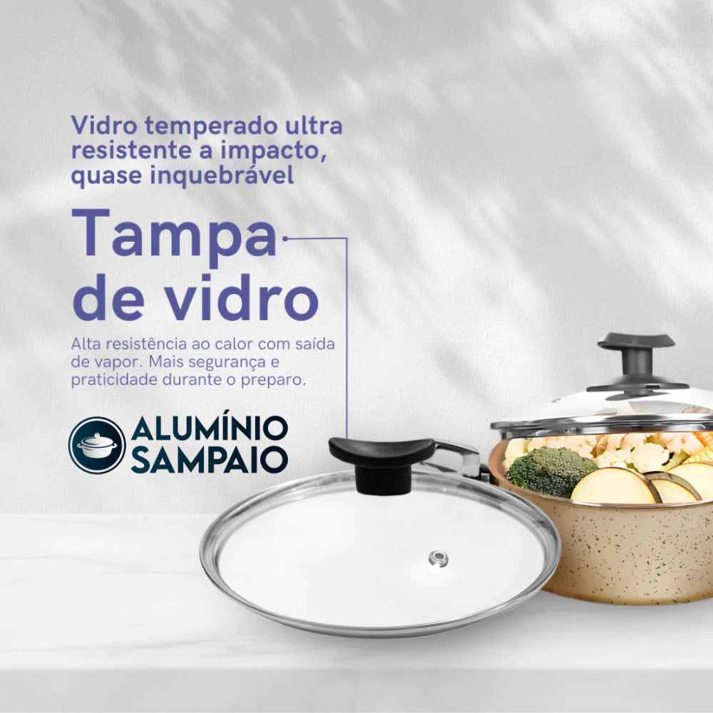 Jogo de Panelas 8 Peças Antiaderente Teflon Premium