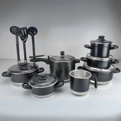Jogo de Panelas Kit 10 Peças Com Panela de Pressão