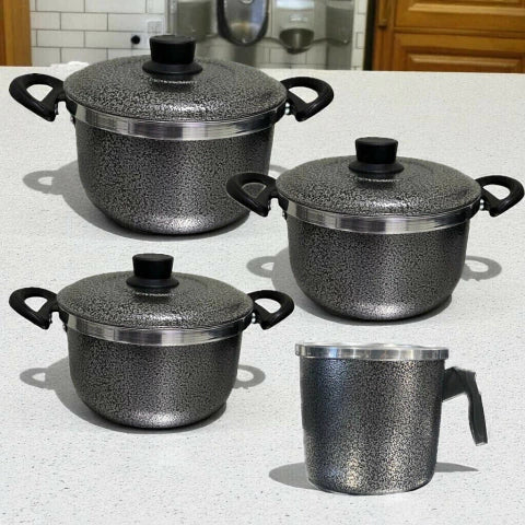 Jogo de Panelas em Alumínio 4 Peças c/ Fervedor