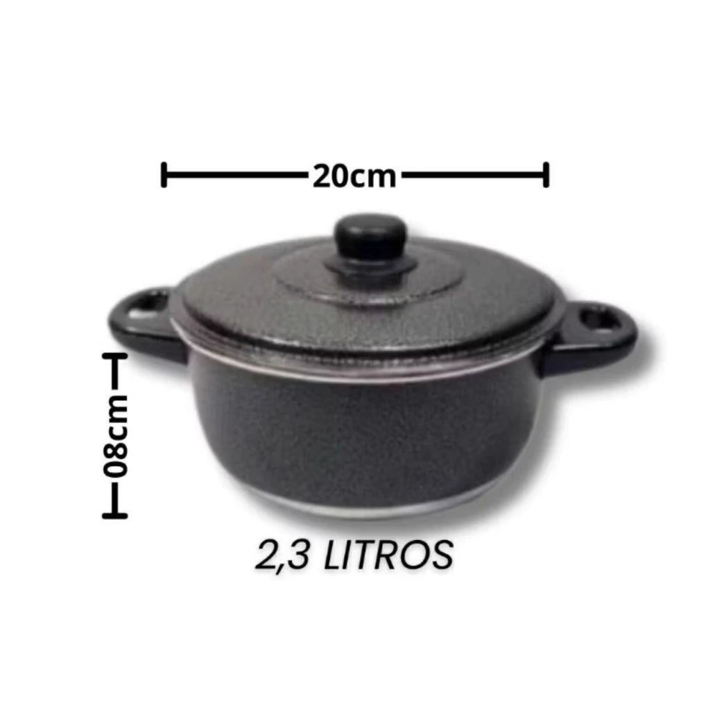 Jogo de Panelas 6 peças com Leiteira Alumínio com Tampa de Aluminio