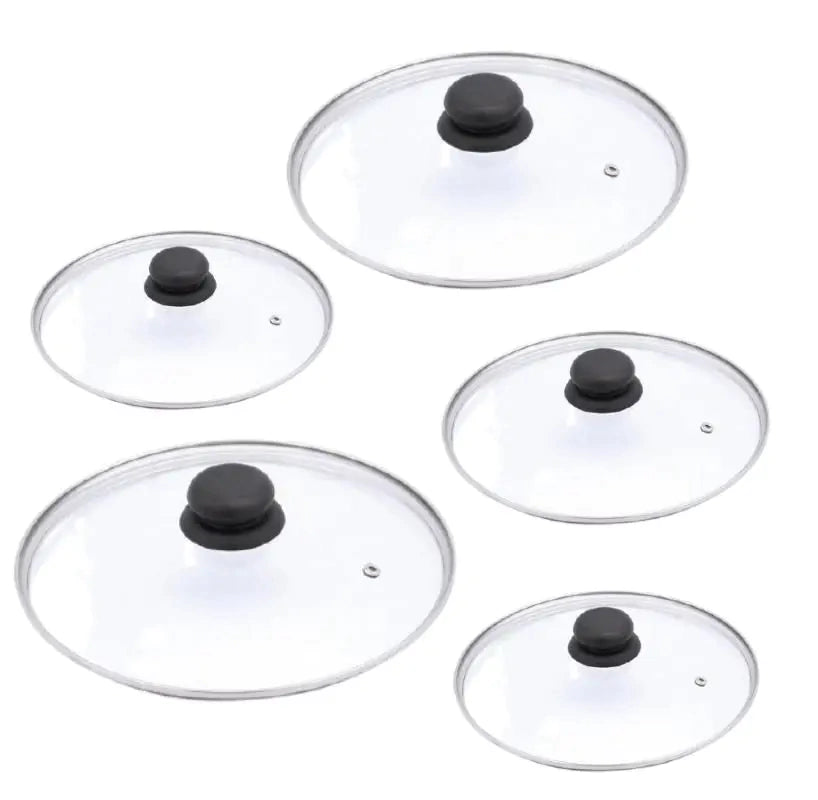 Jogo 6 Peças Com 5 Caçarolas Tampa de Vidro 14/22 + Panela De Pressão Fechamento Externo 4,5 Litros