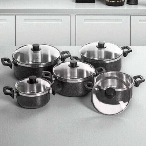 Panelas de Alumínio com Tampa de vidro 5 pecas