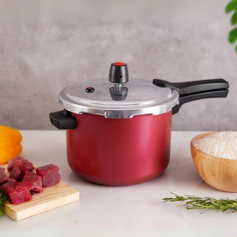 Panela De Pressão 4,5 Litros Vermelha- Fechamento Externo