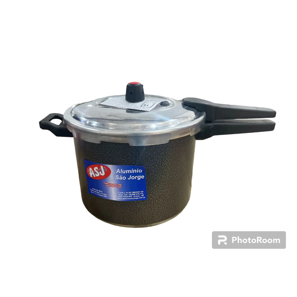 Jogo 6 Peças Com 5 Caçarolas Tampa de Vidro 14/22 + Panela De Pressão Fechamento Externo 4,5 Litros
