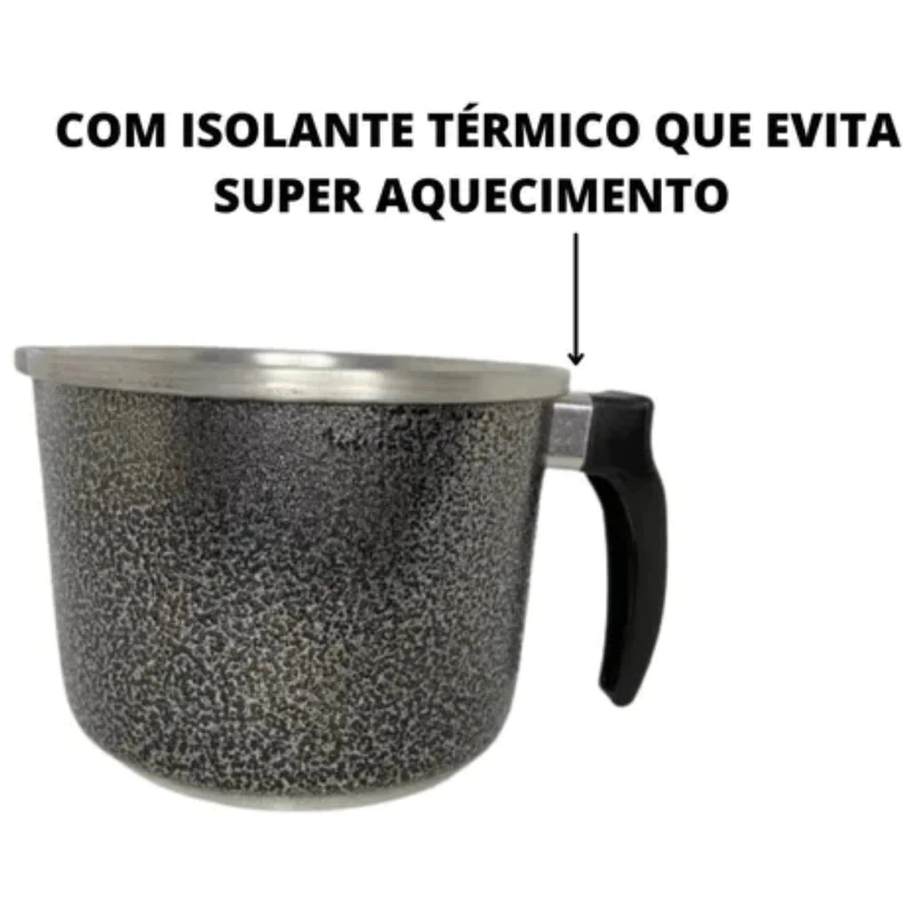 Jogo de Panelas Frigideira Caneco Caçarola Alumínio Resistente 5 peças