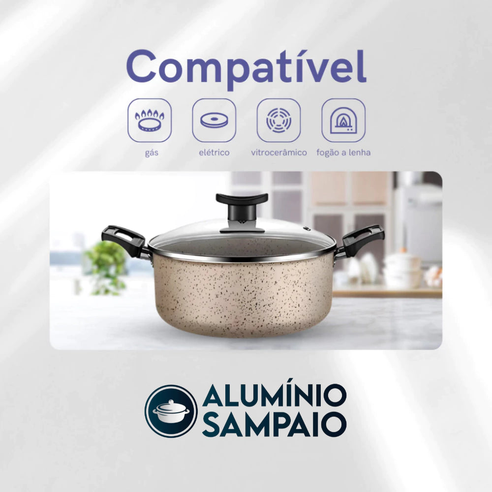 Jogo de Panelas 8 Peças Antiaderente Teflon Premium