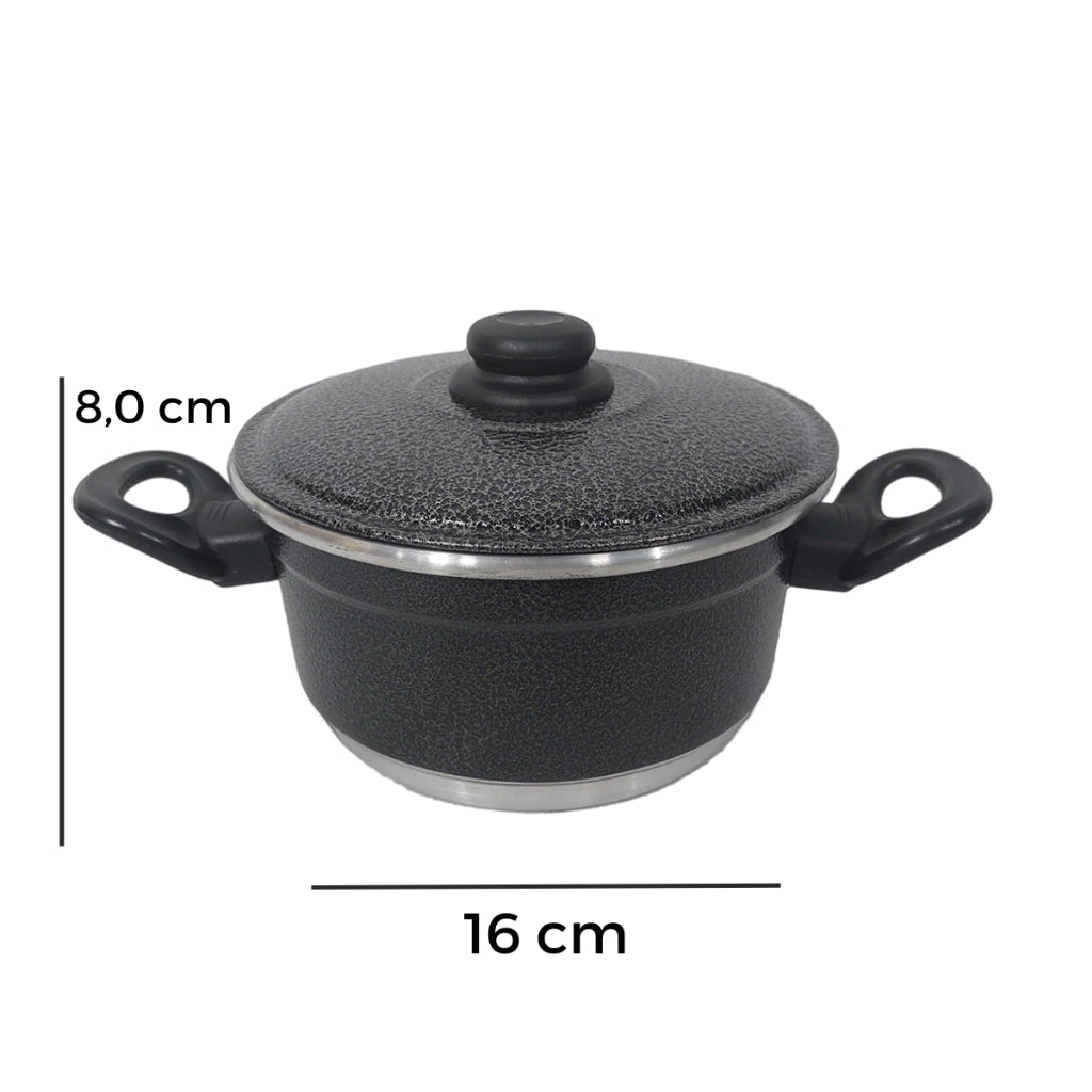 Jogo de Panelas 6 peças com Leiteira Alumínio com Tampa de Aluminio