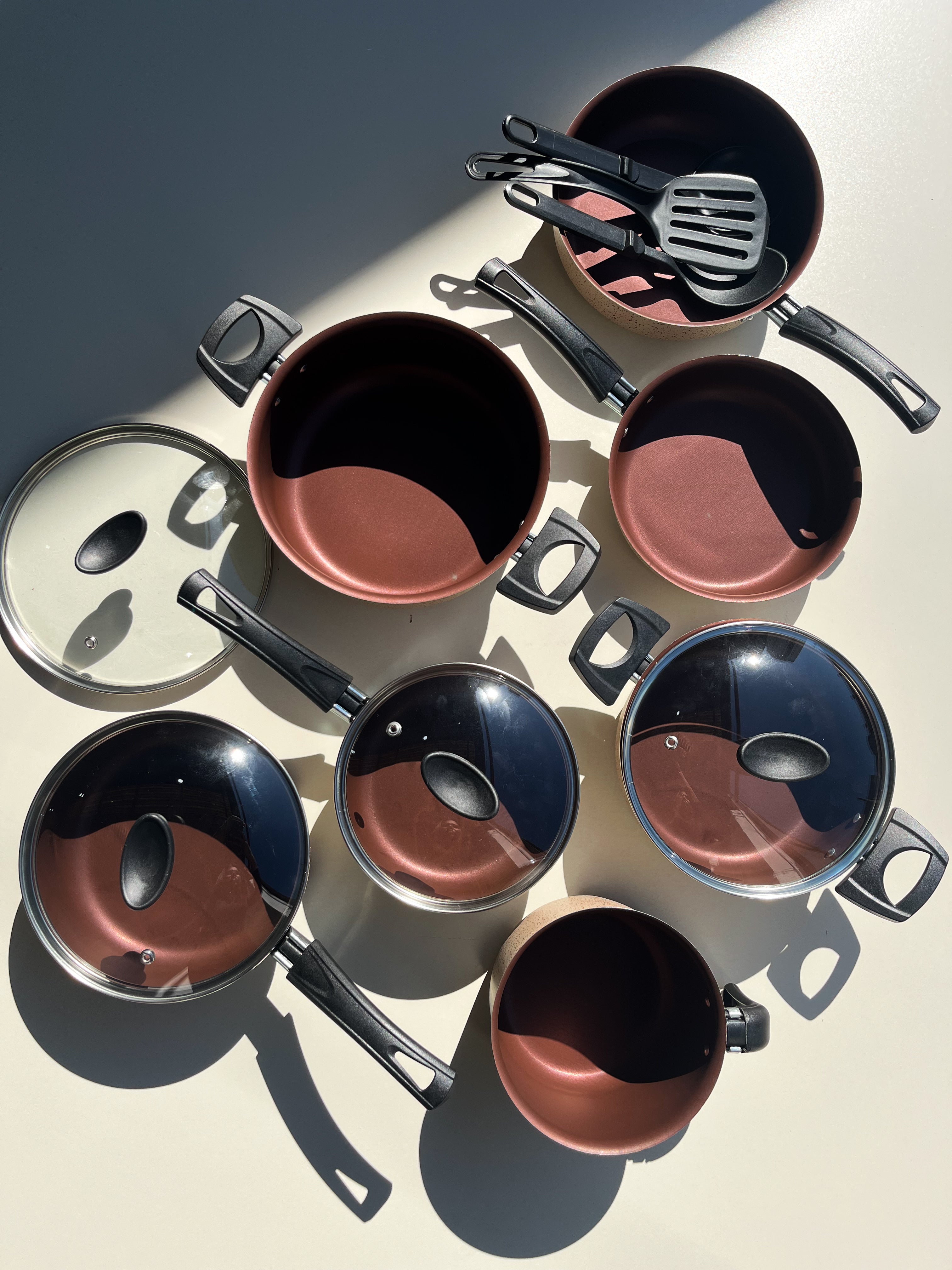 Jogo de Panelas Antiaderente 10 Peças - Linha Coffee - Cappuccino