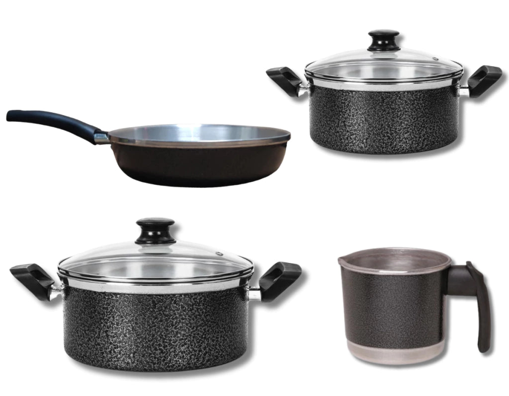 Kit 2 Panelas com Tampa de Vidro com Frigideira e Caneco